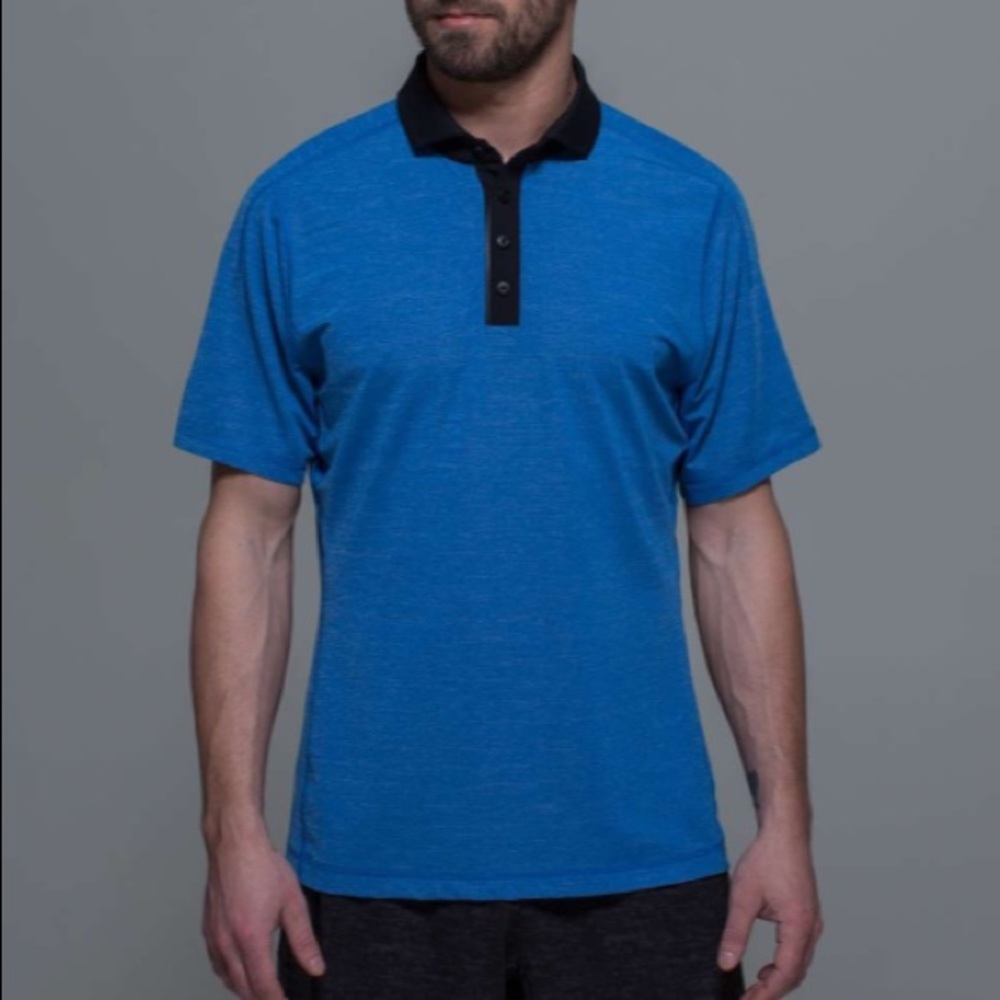 Lululemon Assert PoloHeathered Lakeside Blue/Black